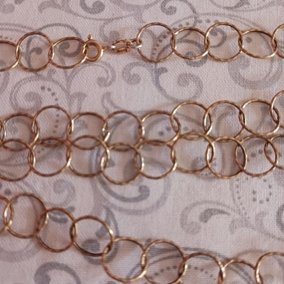 925 Italy KA 1772 Sterling Silver Gold Plated Chain Link Necklace - Picture 8 of 16